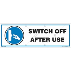 Switch Off After Use Sign in Rectangle
