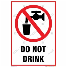 Do Not Drink Sign in Portrait