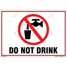 Do Not Drink Sign in Landscape
