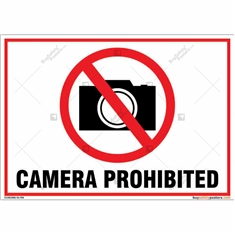 Camera Prohibited Sign in Landscape
