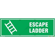 Escape Ladder Sign in Rectangle