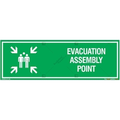 Evacuation Assembly Point Sign in Rectangle