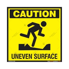 Caution Uneven Surface Signs in Square