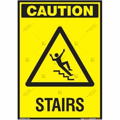 Stairs Caution Sign in Portrait