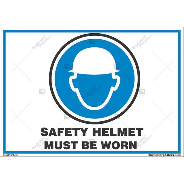 wear safety helmet sign