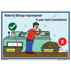Material Storage Improvement is your Work Commitment Safety Posters