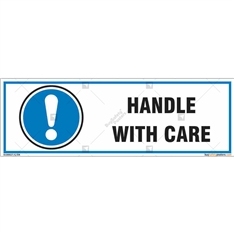 Handle With Care Sign in Rectangle