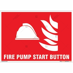 Fire Pump Start Button Sign in Landscape