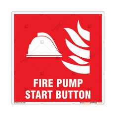 Fire Pump Start Button Sign in Square