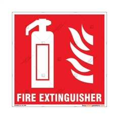 Fire Extinguisher Sign in Square