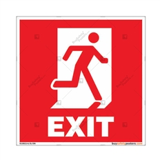 Exit Safety Sign in Square
