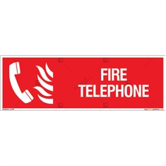 Fire Telephone Sign in Rectangle