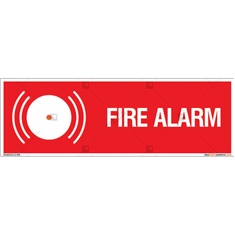 Fire Alarm Sign in Rectangle