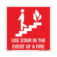 Use stairs In Event of Fire Sign in Square