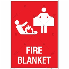 Fire Blanket Sign in Portrait