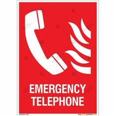 Emergency Telephone Sign in Portrait