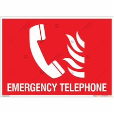Emergency Telephone Sign in Landscape