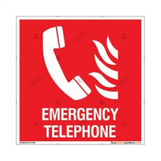 Emergency Telephone Sign in Square