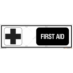 First Aid Sign in Rectangle