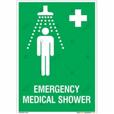 Emergency Medical Shower Sign in Portrait