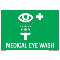 Medical Eye Wash Sign in Landscape