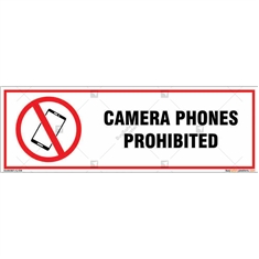 Camera Phones Prohibited Sign in Rectangle