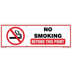 No Smoking Beyond This Point Sign in Rectangle