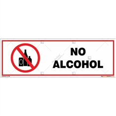 No Alcohol Sign in Rectangle