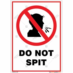 Do Not Spit Sign for personal hygeine in Portrait