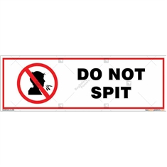 Do Not Spit Sign in Rectangle