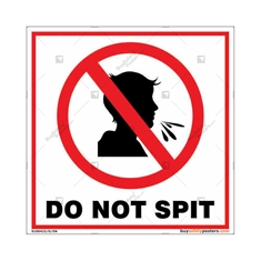 Do Not Spit Sign in Square 