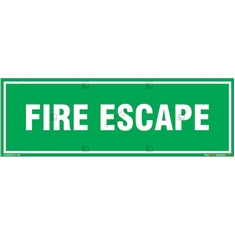 Fire Escape Sign in Rectangle
