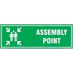 Assembly Point Sign in Rectangle