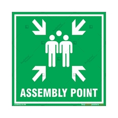 Assembly Point Sign in Square