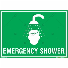 Emergency Shower Sign in Landscape