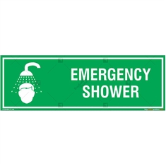 Emergency Shower Sign in Rectangle