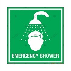 Emergency Shower Sign in Square