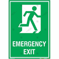 Emergency Exit Sign in Portrait