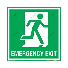 Emergency Exit Sign in Square