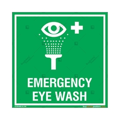 Emergency Eye Wash Sign in Square