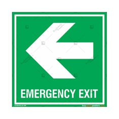 Emergency Exit Signs with Left Arrow in Square