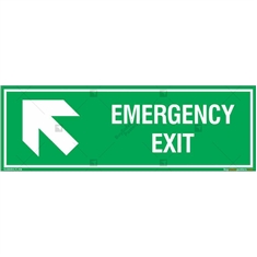Emergency Exit Signs with Left Up Arrow in Rectangle