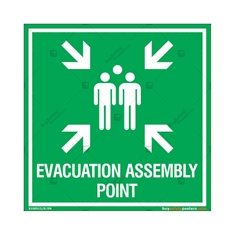 Evacuation Assembly Point Sign in Square