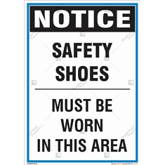 Safety Shoes Must be Worn in this Area Sign