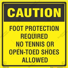 Foot Protection Required at Construction Safety Sign