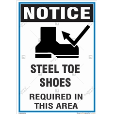 Steel Toe Shoes Required in this Construction Area Sign