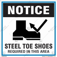 Steel Toe Shoes Required in this Construction Area Sign
