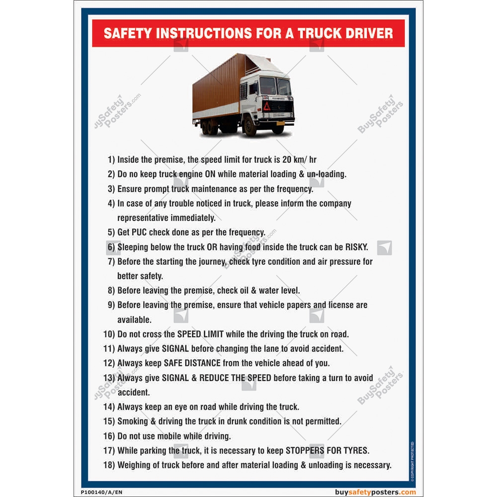 Vehicle Security, Driver Awareness Safety Poster, Trucking Posters